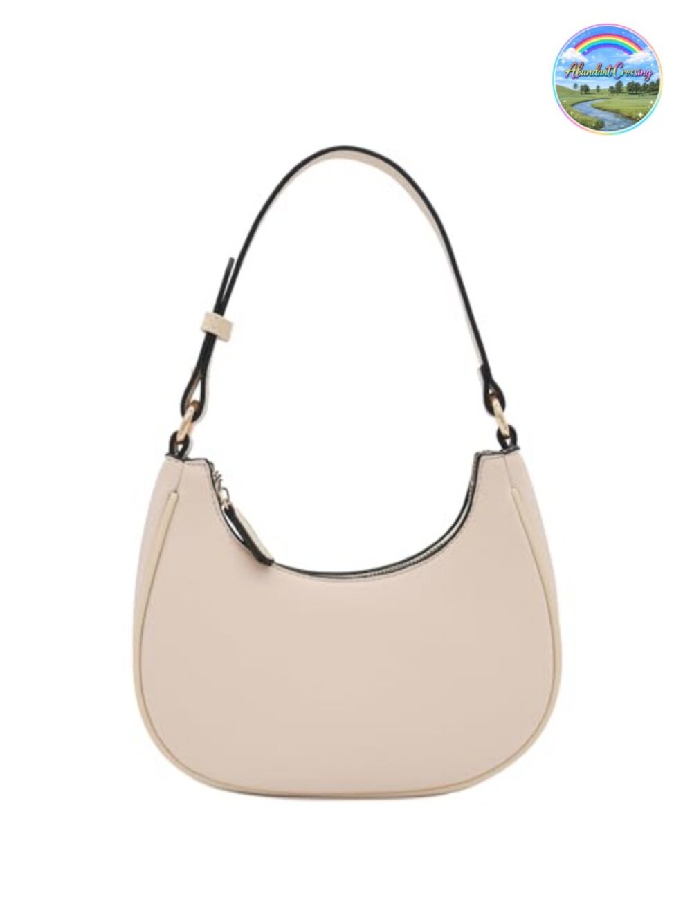 Small Crescent Shoulder Bag PU Leather Underarm Purse Adjustable Strap